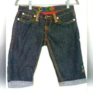 COOGI EMBROIDERED RAINBOW SHORTS.